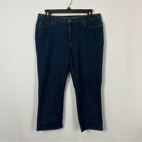 Michael Kors Denim Capri Pants Women’s Size 8 Skinny Stretch‎ Dark Wash - Picture 1 of 12